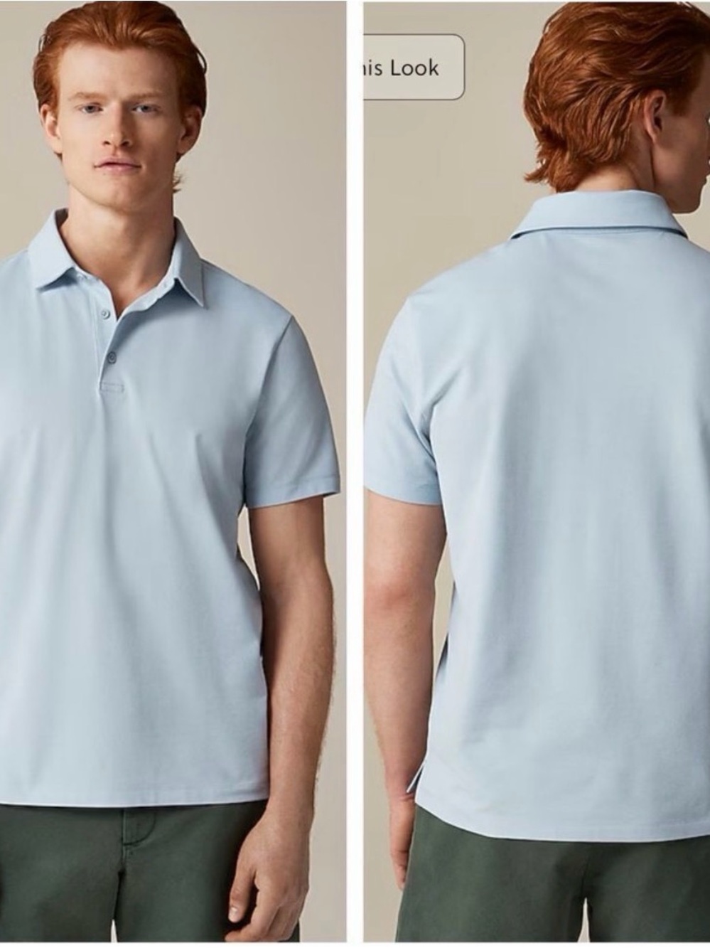 J. Crew Men's Light Blue Short-Sleeve Polo